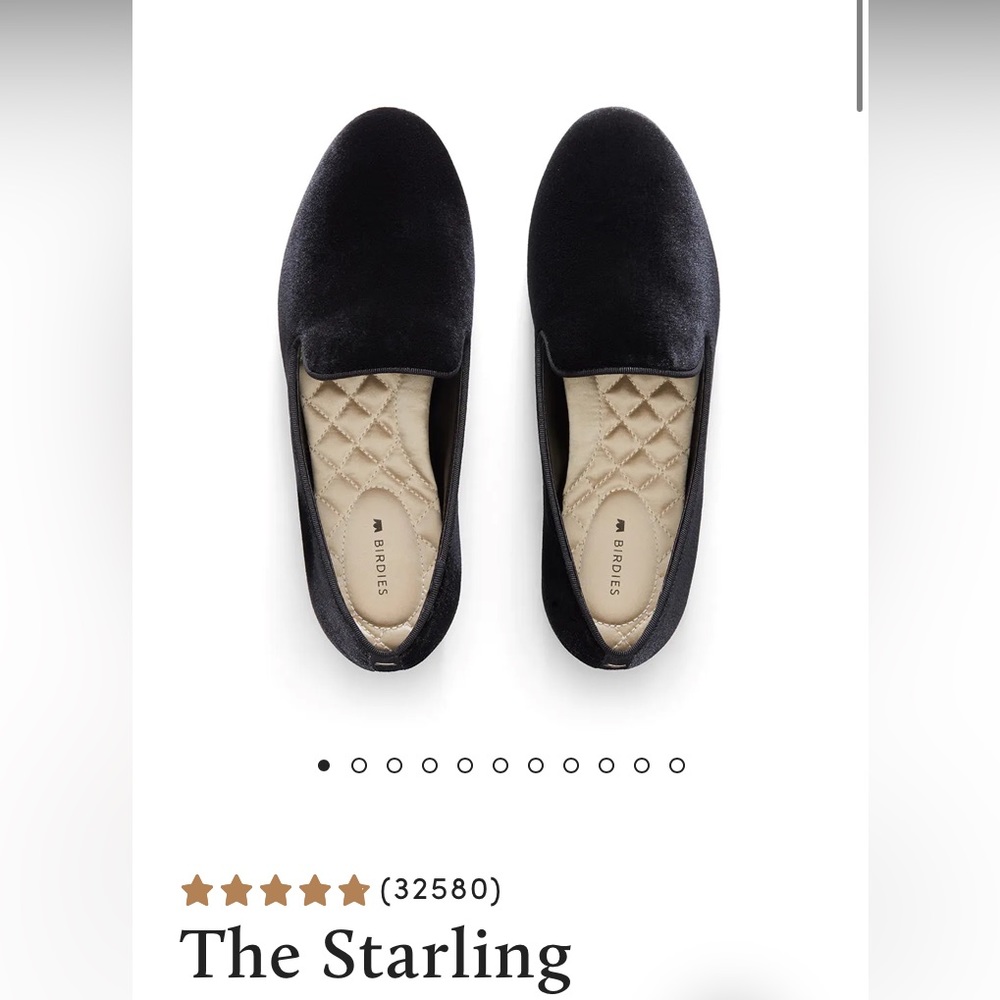 Birdies “Starling” flats in black velvet